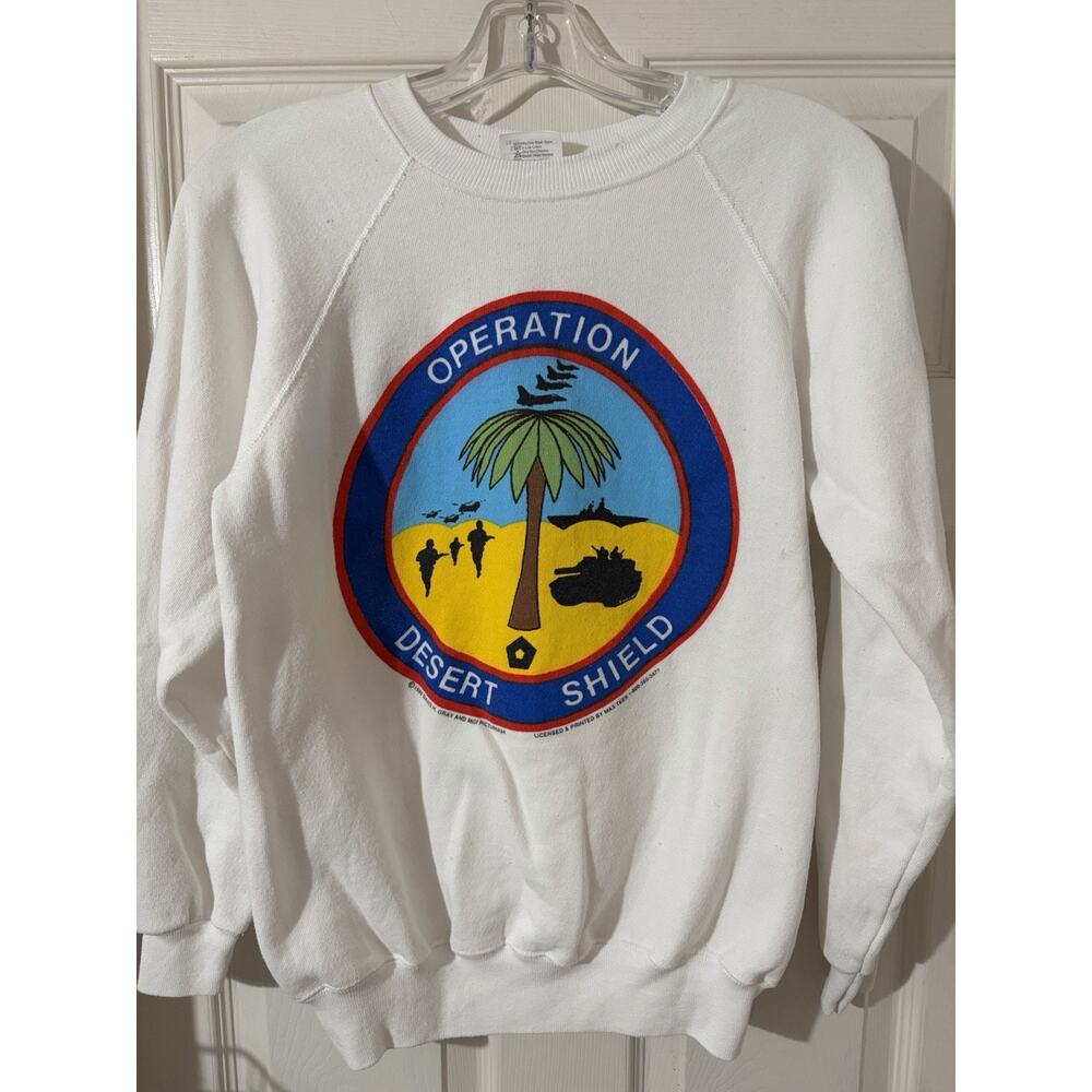 Vintage Operation Desert Shield Sweatshirt Sz M 1990 War USA